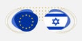 EU and Israel flags. Israeli and European Union symbols with abstract background and geometric shapes. Vector illustration Royalty Free Stock Photo